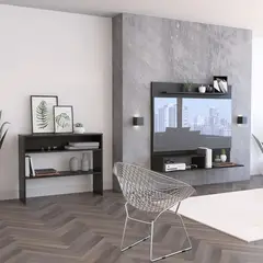 TUHOME - Combo Panel de TV Beijing 55'' + Mueble Auxiliar Beijing