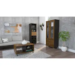 TUHOME - Combo Vitrina + Bar Cava + Mesa de Centro Classic