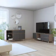TUHOME - Combo Mesa de TV 60" + Aparador Recibidor Salem