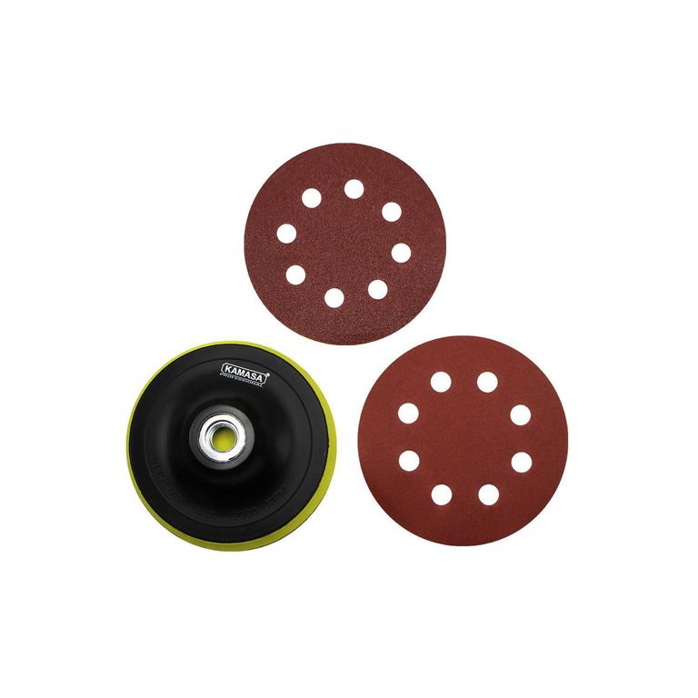 Disco Lija Madera + Pad Pvc/Velcro 4.5" P/Amoladora