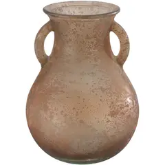 HOMY - Jarrón Cantaro Vidrio Marrón 12x16cm