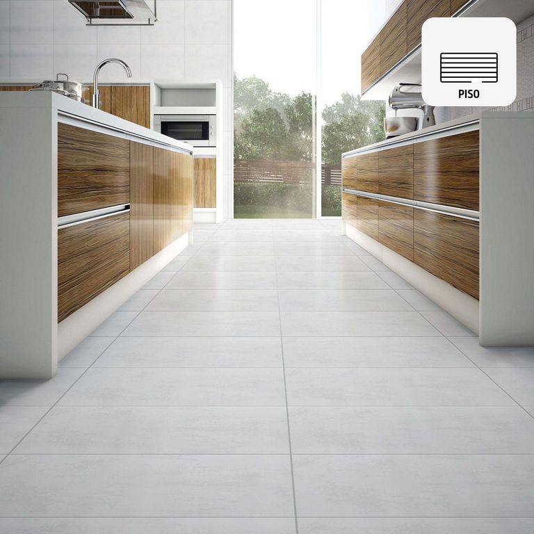 Porcelanato Gris Cementicio 60X60cm 1.44m2 Cemento Plata