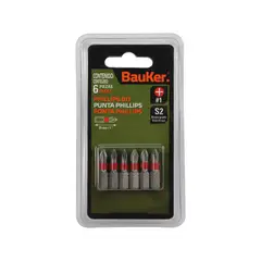 BAUKER - Set 6 Puntas Phillips #1x25mm