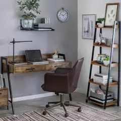 undefined - Escritorio con Entrada USB Rocky Hill + Estante 5 Repisas 152x51x35cm