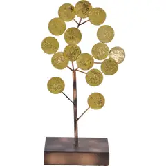 JUST HOME COLLECTION - Figura Decorativa Arbol Acero Dorado 32cm