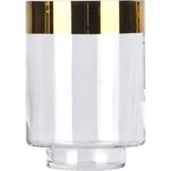 JUST HOME COLLECTION - Portavela Decorativa Vidrio Dorado 7.5x14cm