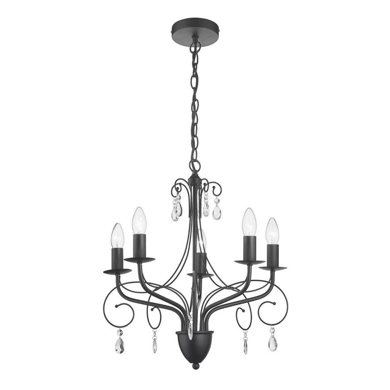 Lámpara Colgante de Techo 5 Luces Blacken Negra