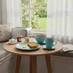 JUST HOME COLLECTION - Juego de vajilla Cerámica Turquesa 30 Piezas