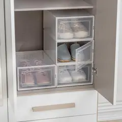JUST HOME COLLECTION - Set x 04 Cajas Plásticas Organizadoras para Zapatos
