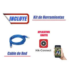 HIKVISION - Kit 4 Cámaras de Seguridad Full HD 1080p Disco 1TB Vigilancia + Kit de Herramientas Gratis