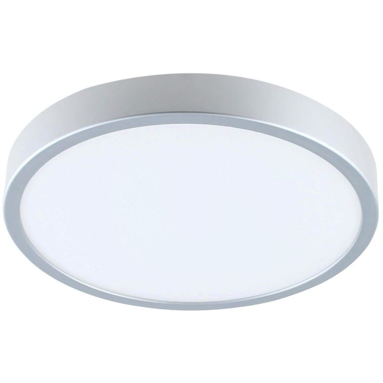 Plafón LED Anillo Luz Cálida 26cm Plateado