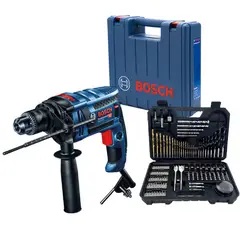 Bosch - Taladro percutor Eléctrico 750W GSB 16 RE + Set de Accesorios 103 Piezas + Maletín