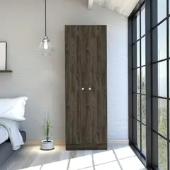 TUHOME - Closet 2 Puertas Home Coñac/Blanco