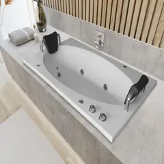 CUBA&SPA - Tina Hidromasaje Rectangular Bora Bora Ejecutiva 175x100cm Blanca.