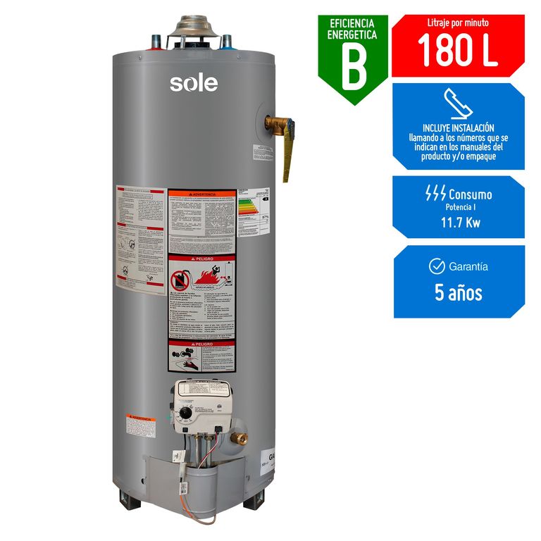 Termotanque a Gas GLP 180 LT con Accesorios