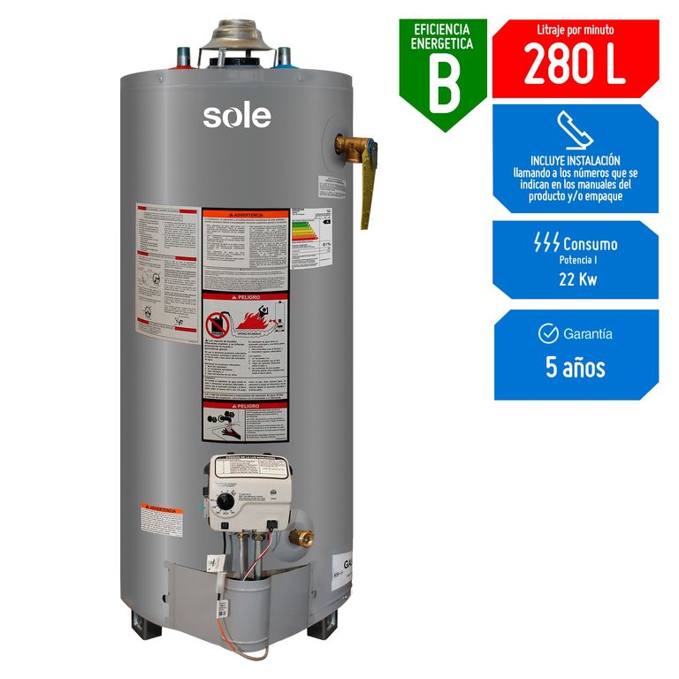 Termotanque a Gas GN 280 LT con Accesorios