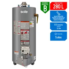 SOLE - Termotanque Gas Natural 280 Litros C/Acc