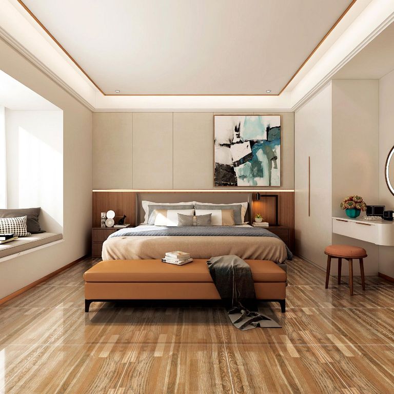 Gres Porcelanico Marrón Maderado 60X60cm 1.44m2 Vitrificado Claro