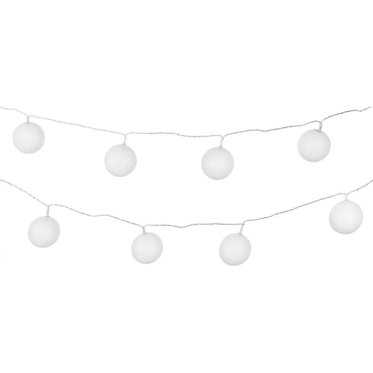 Guirnalda Eléctrica LED Bolas Blancas 24 luces