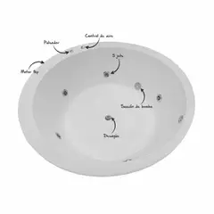 CUBA&SPA - Tina Hidromasaje Circular Majestad Builder 170cm Blanca