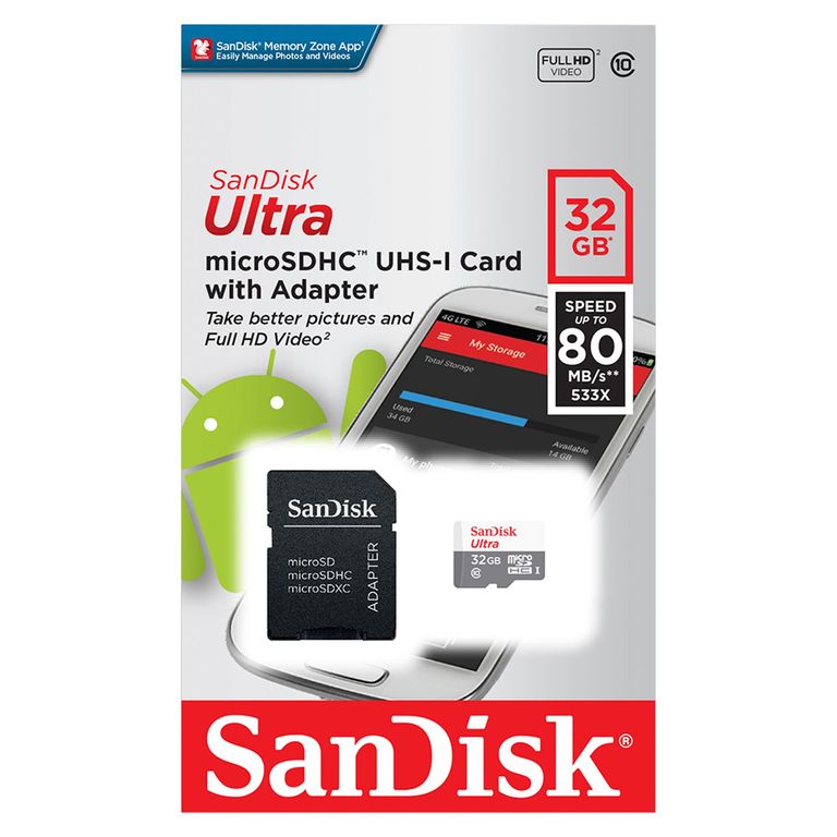Tarjeta Micro SD Clase 10 32 GB Con Adaptador