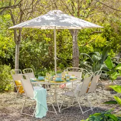 JUST HOME COLLECTION - Juego de Comedor Terraza Santa Lucia 6 Personas Taupe