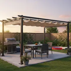 JUST HOME COLLECTION - Pérgola Aluminio Negro 3x4m