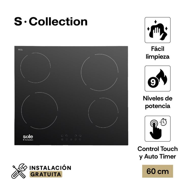 Cocina empotrable Eléctrica 3120SOLCO021V2 X4 Quemadores