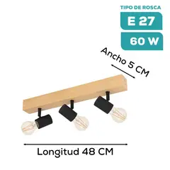 EGLO - Luminaria Spot Townshend 3 E27 3x60w L480 A50
