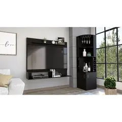 TUHOME - Combo Panel de TV 55" + Bar Cava Esquinero Beijing