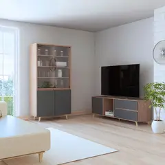 TUHOME - Combo Mesa de TV 60" + Vitrina Salem