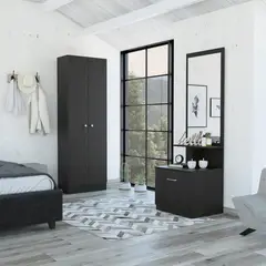 TUHOME - Combo Ropero 2 Puertas + Velador con Espejo Dream 9