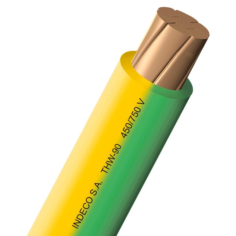 Cable THW-90 4mm2 Amarillo/Verde 100 Metros