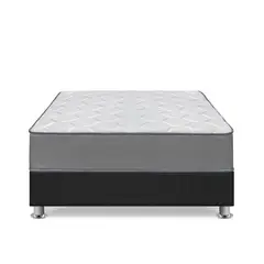 FORLI - Cama Americana Polaris 2 Plazas + Colchón + 2 Almohadas + Protector