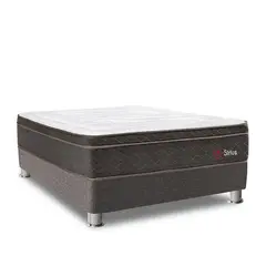 FORLI - Cama Americana Sirius 2 Plazas + Colchón + 2 Almohadas + Protector