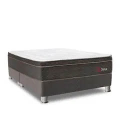 FORLI - Cama Americana Sirius Queen + Colchón + 2 Almohadas + Protector