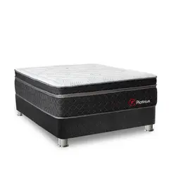 FORLI - Cama Americana Platinium 2 Plazas + Colchón + 2 Almohadas + Protector