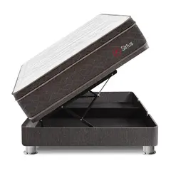 FORLI - Cama Sirius Pocket Pistones Queen + Colchón + 2 Almohadas Viscoelásticas + Protector