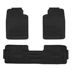 TECGO - Piso para Auto de PVC 3 Piezas Negro