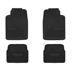 TECGO - Piso para Auto de PVC 4 Piezas Negro