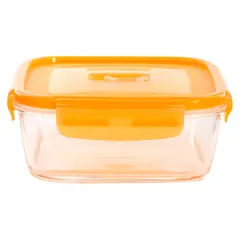 LUMINARC - Hermético Cuadrado 0.38L con Tapa Naranja