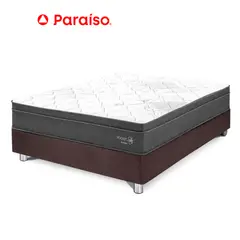 PARAISO - Cama Pocket Star 2 Plazas + 2 Almohadas + Protector