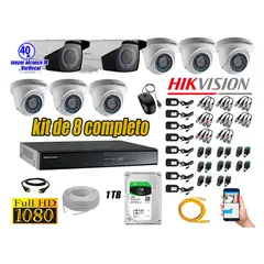 HIKVISION - Cámaras de Seguridad Kit 8 Full HD 1TB WD + Exterior Mayor Alcance Varifocal KIT08-FHD-E073