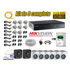 HIKVISION - Kit Cámara de Seguridad Kit 8 Full HD 1080P 1TB + Cámara de Seguridad Exterior IT3F KIT08-FHD-D073