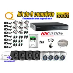 HIKVISION - Kit Cámara de Seguridad Kit 8 Full HD 1080P 2TB + Cámara de Seguridad Exterior IT3F KIT08-FHD-D082