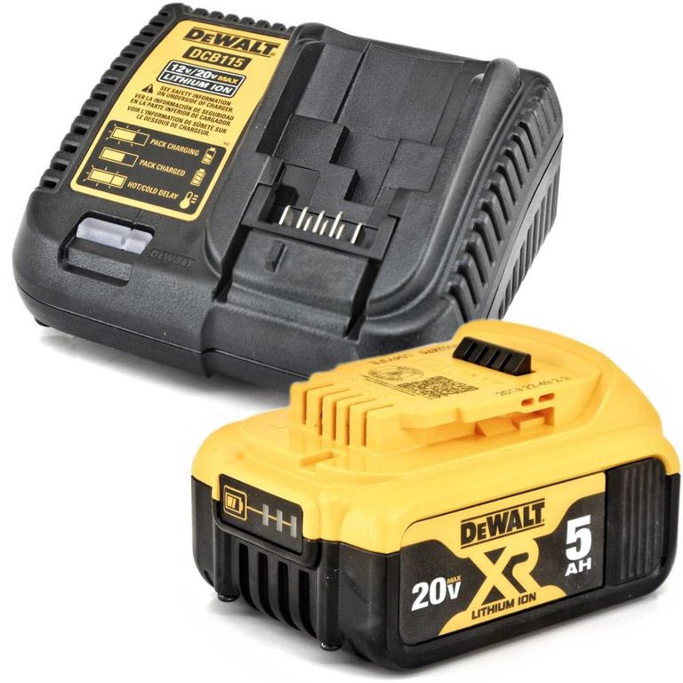 Bateria 5.0Ah 20V Max DCB205 + Cargador 12/20V DCB115