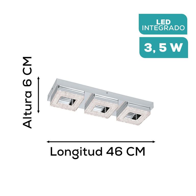 Luminaria Aplique Fradelo LED 3X4W 1200lm L460 B140 H60