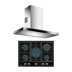 TEKA - Combo Campana Decorativa + Cocina Empotrable 05 Hornillas