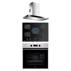 TEKA - Tricombo Cocina Empotrable 5 Quemadores GBC-75030 + Campana 90cm DPL-986T + Horno Eléctrico 70L HSB-635