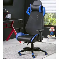 JUST HOME COLLECTION - Silla Gamer ergonómica Negro/Azul